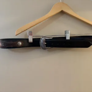 American Vintage Men's Black and Brown Belt