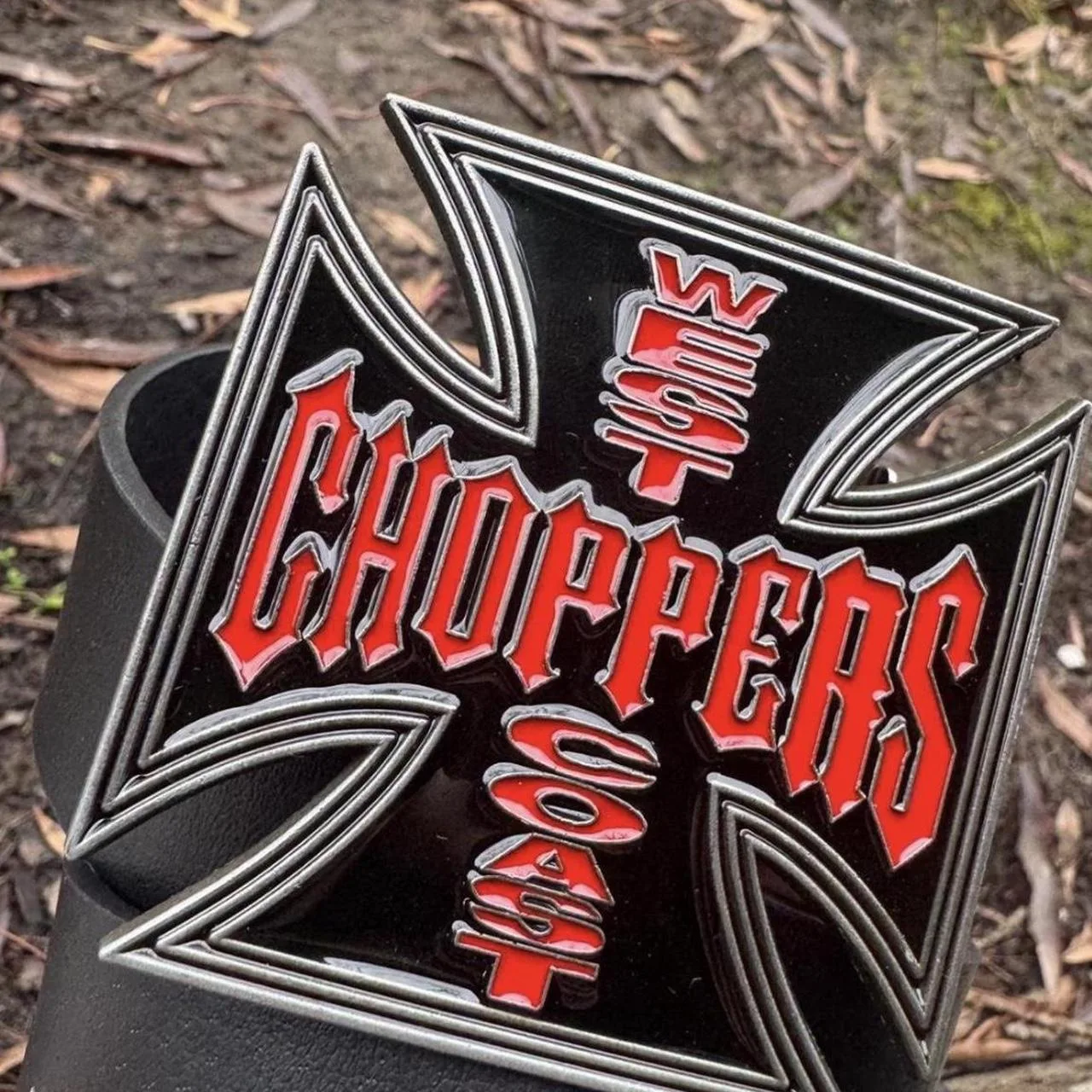 West Coast Choppers Men's Black and Red Belt - Image 6