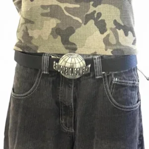 Men's Silver and Black Belt