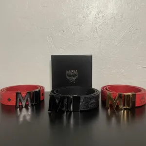 MCM Men's Red and Black Belt