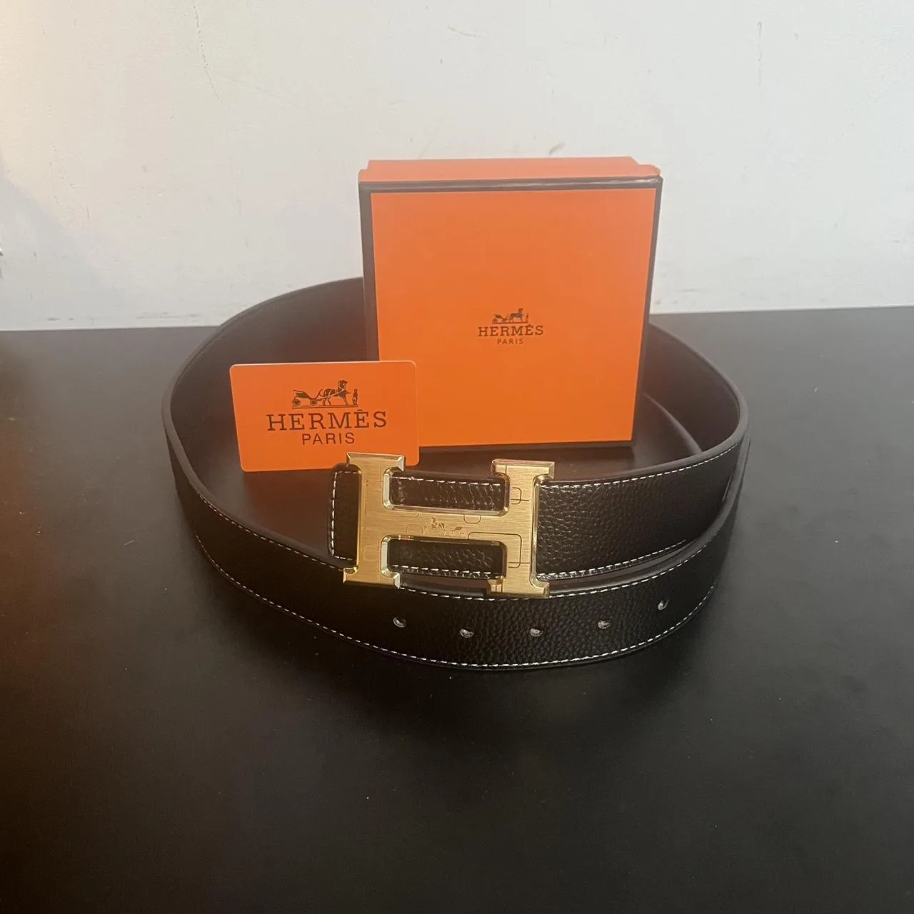 Hermes Men's Black Belt