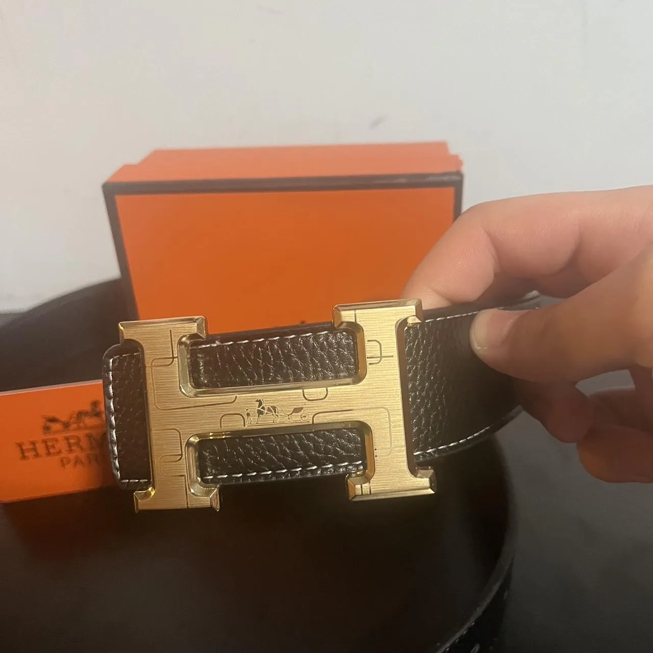 Hermes Men's Black Belt - Image 2