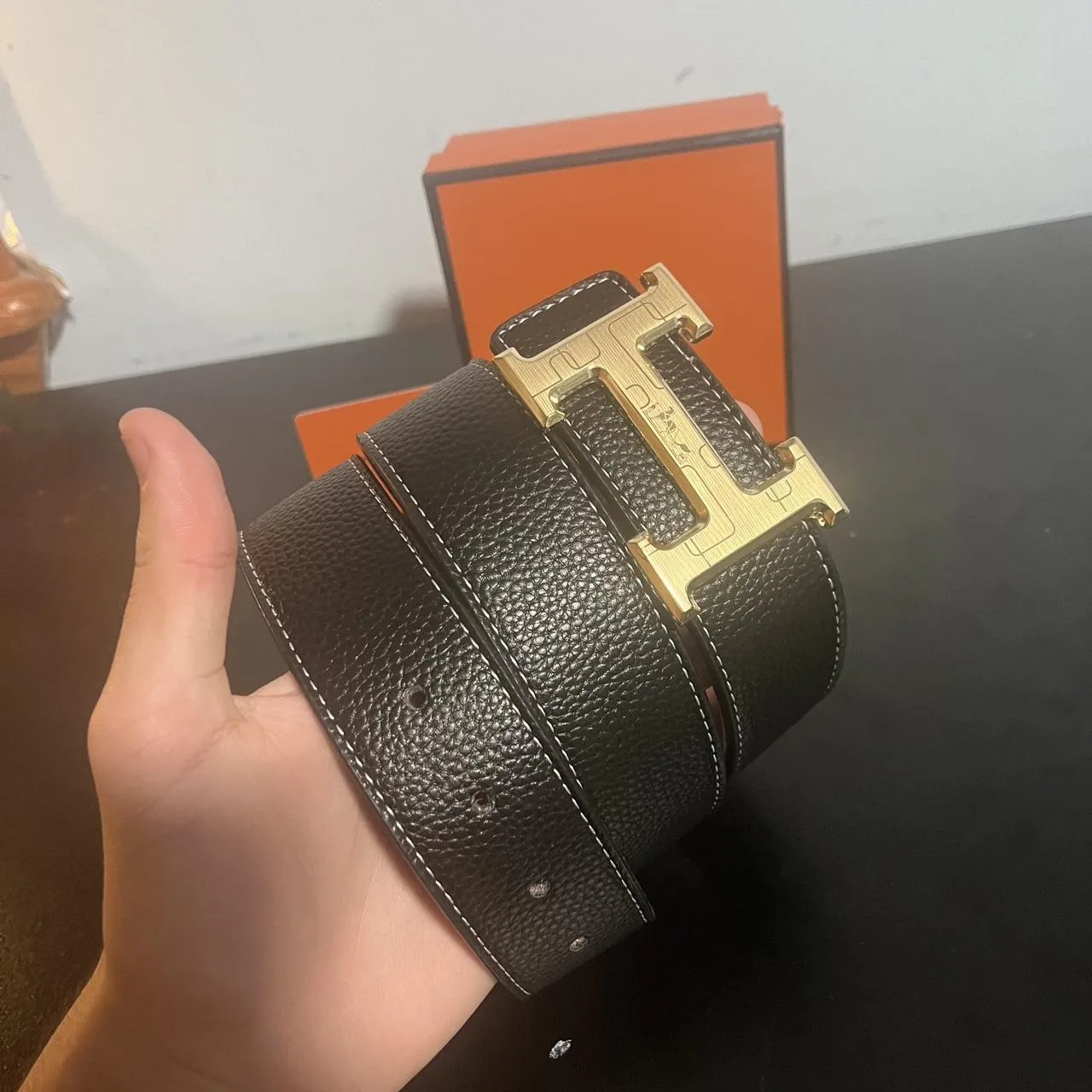 Hermes Men's Black Belt - Image 3