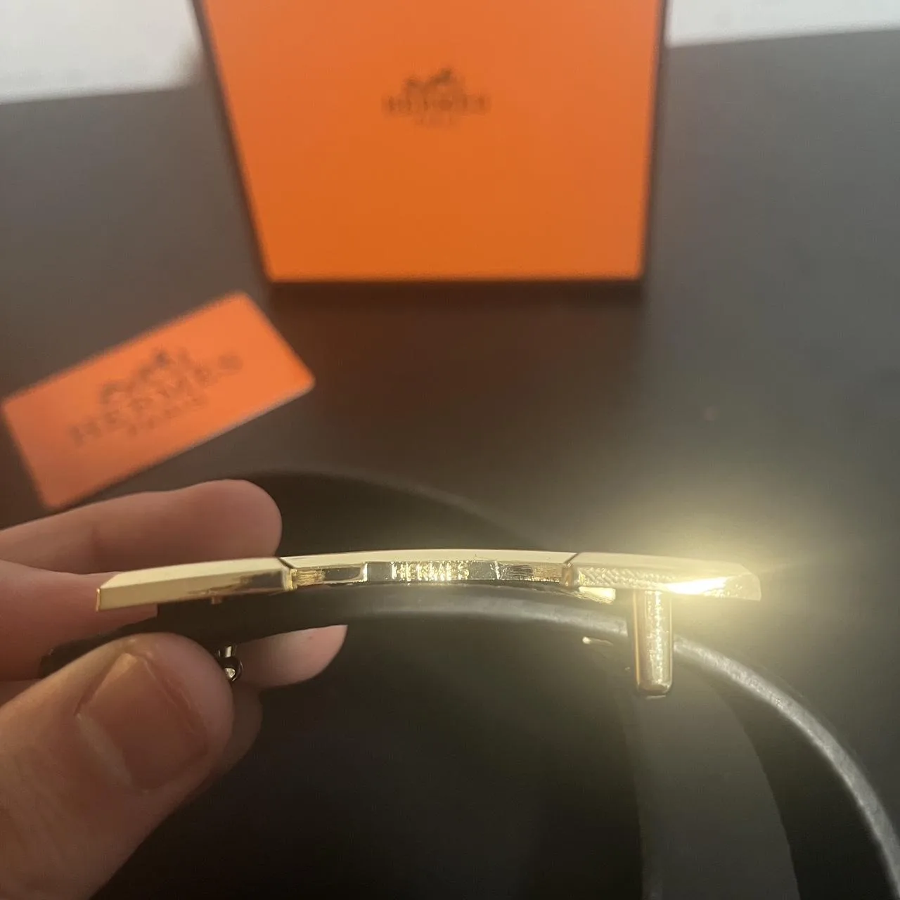 Hermes Men's Black Belt - Image 5