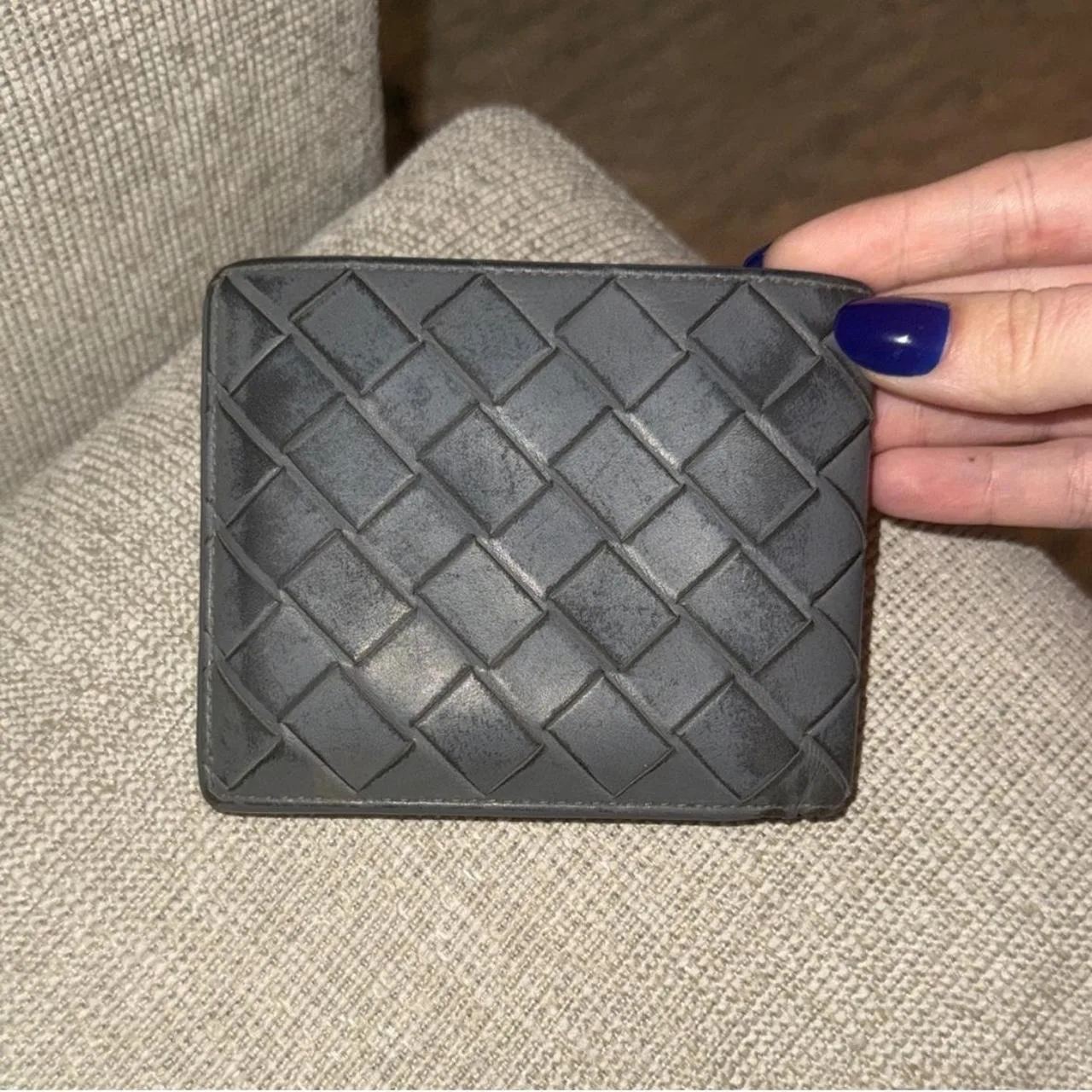 Bottega Veneta Men's Black and Grey Wallet-purses - Image 4