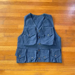 Men's Blue and Grey Waistcoats-vests
