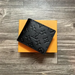 Men's Black and Orange Wallet-purses