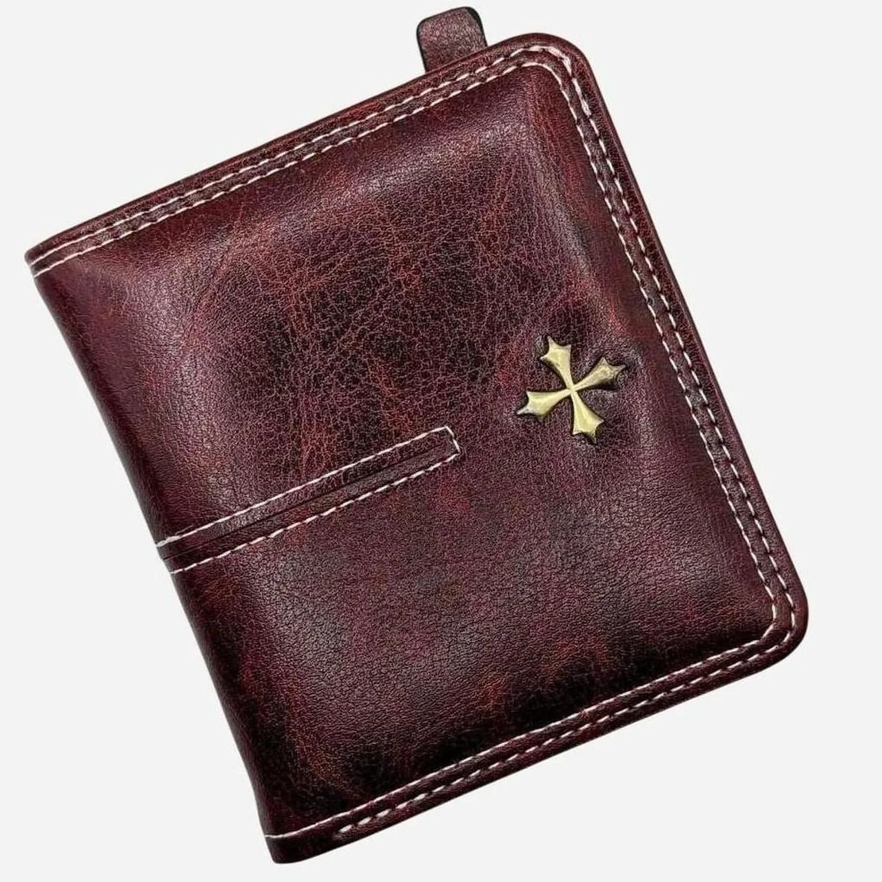 Men's Brown and Burgundy Wallet-purses