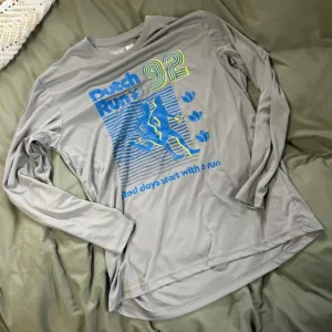 Men's Grey and Blue Shirt