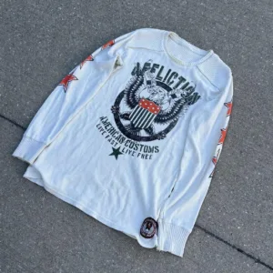 Affliction Men's White and Cream Shirt