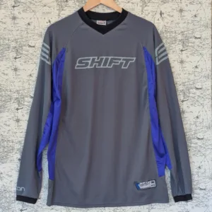 Men's Grey and Blue Shirt