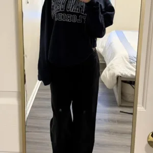 Hollister Co. Women's Black and Navy Joggers-tracksuits