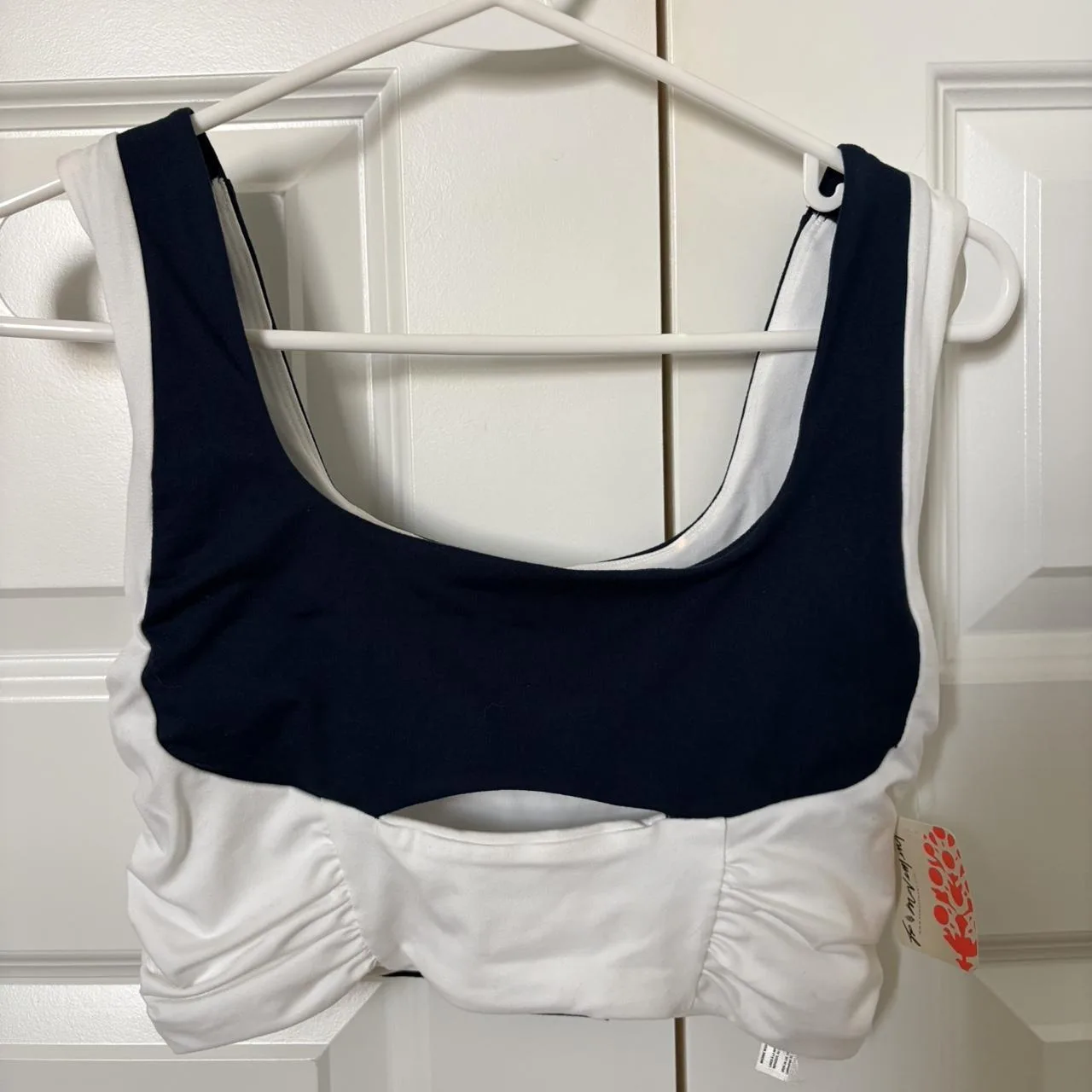 Free People Women's Navy and White Vest