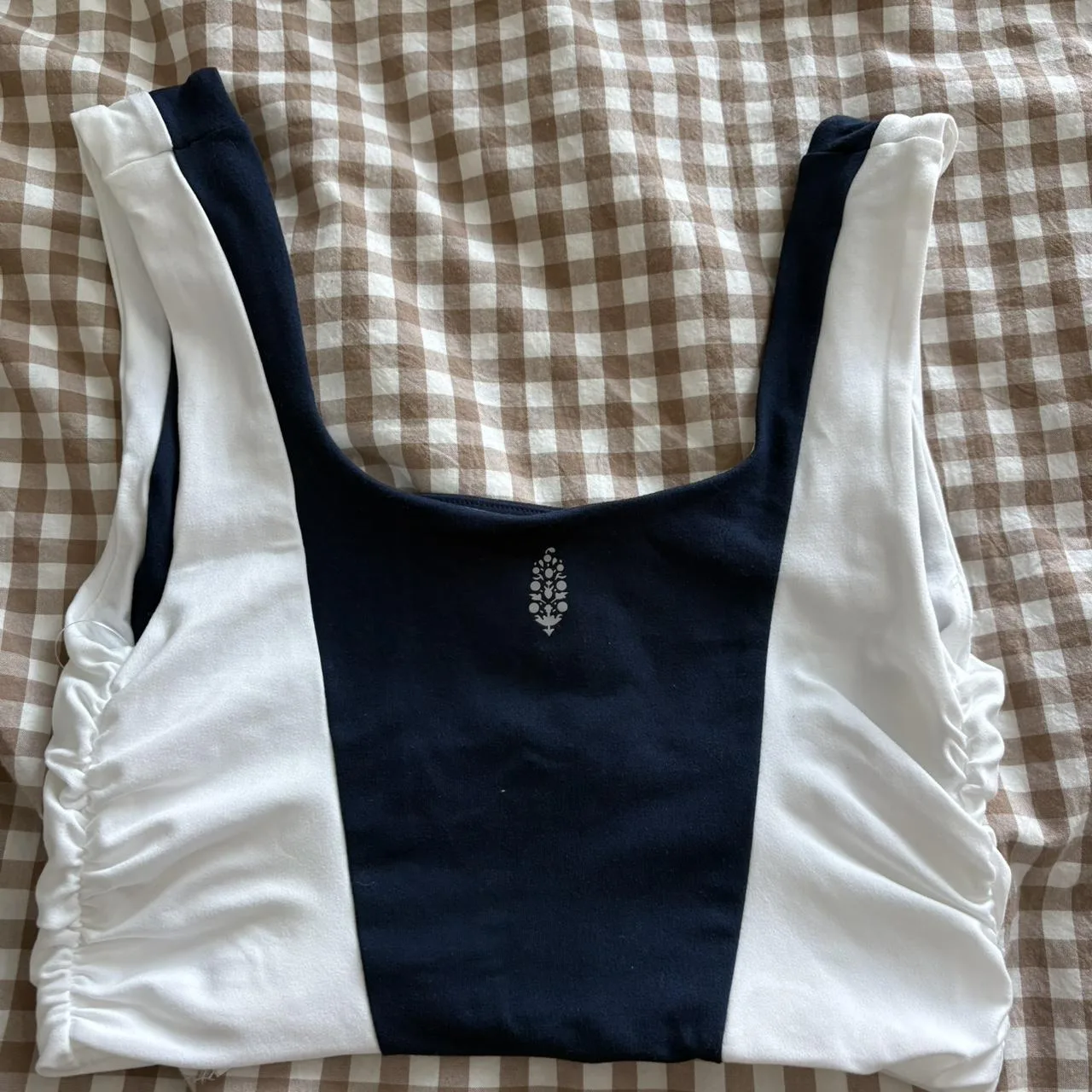 Free People Women's Navy and White Vest - Image 4