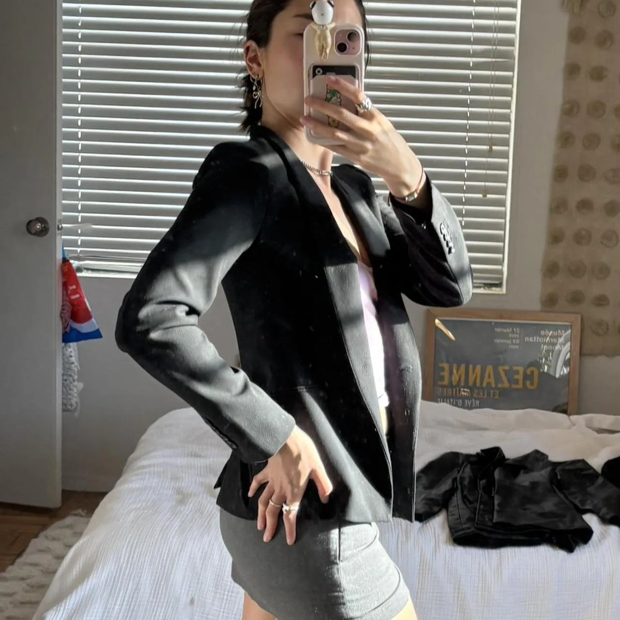 Ann Taylor Women's Black and Navy Jacket - Image 3