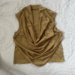SHEIN Women's Gold and Tan Blouse