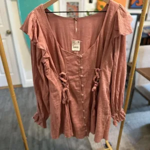 Free People Women's Pink and Orange Casual-dresses