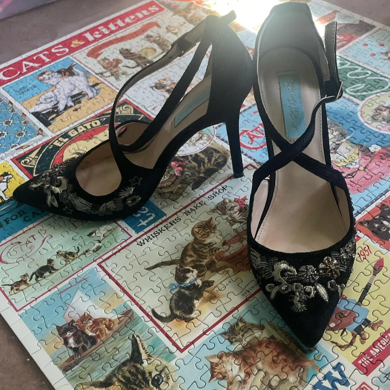 Betsey Johnson Women's Black and Silver Courts - Image 2