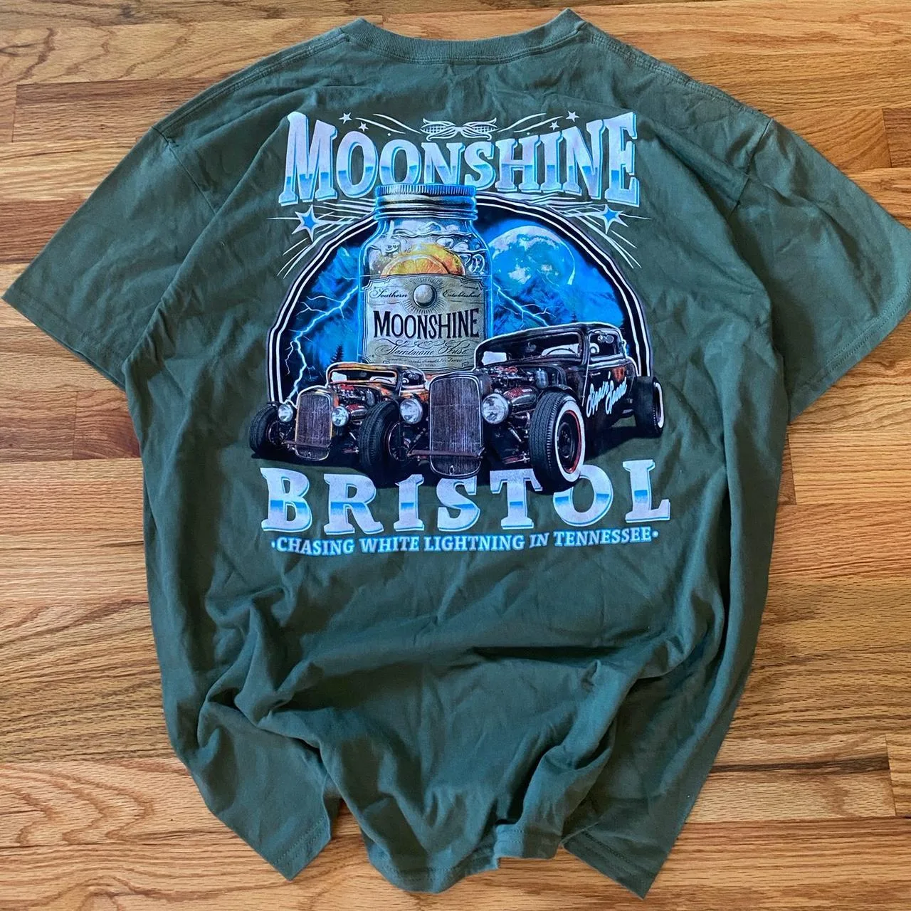 Men's Green and Khaki T-shirt - Image 2