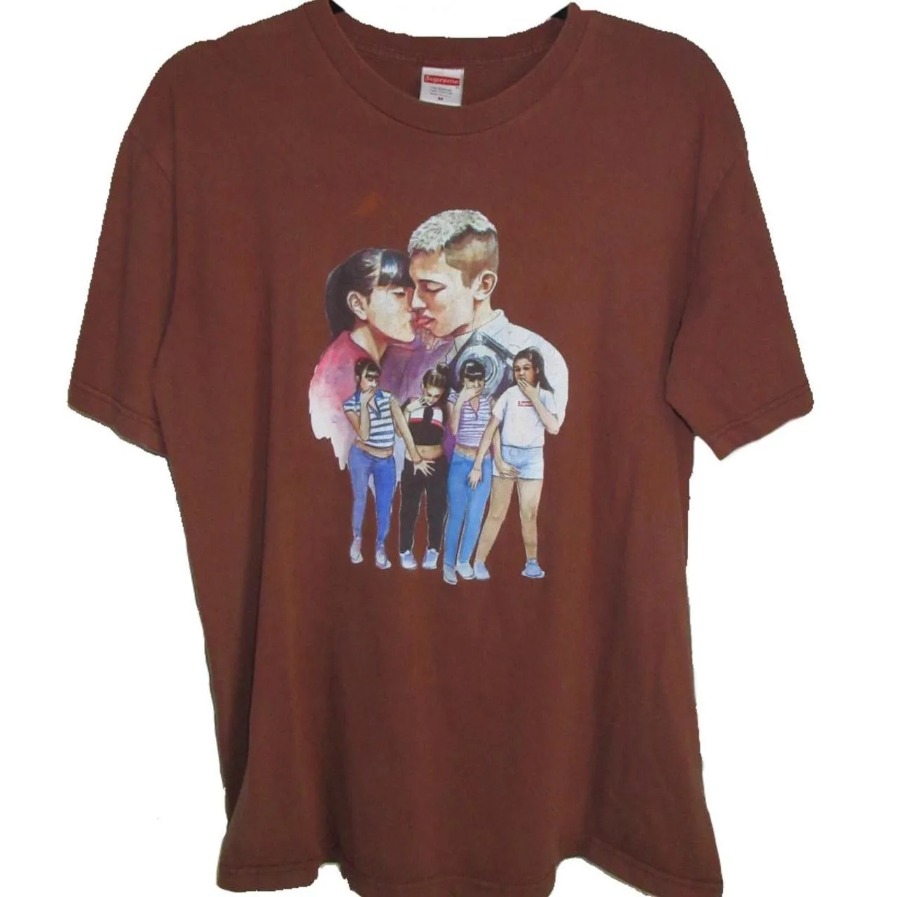 Supreme Men's Brown and Orange T-shirt