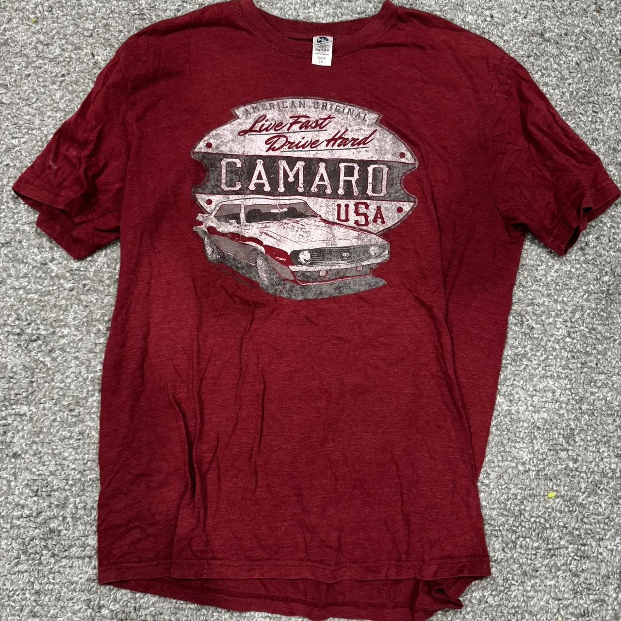Men's Red and Burgundy T-shirt