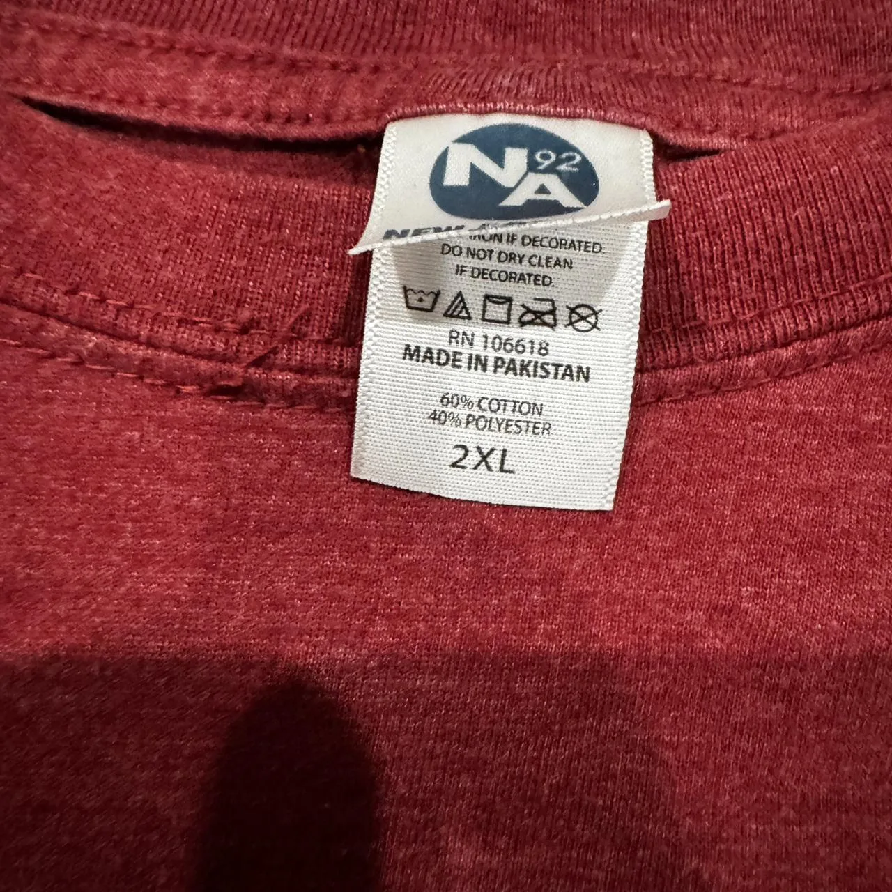 Men's Red and Burgundy T-shirt - Image 2