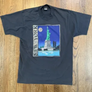 Screen Stars Men's Black and Navy T-shirt