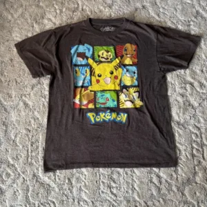 Pokémon Men's Black and Grey T-shirt