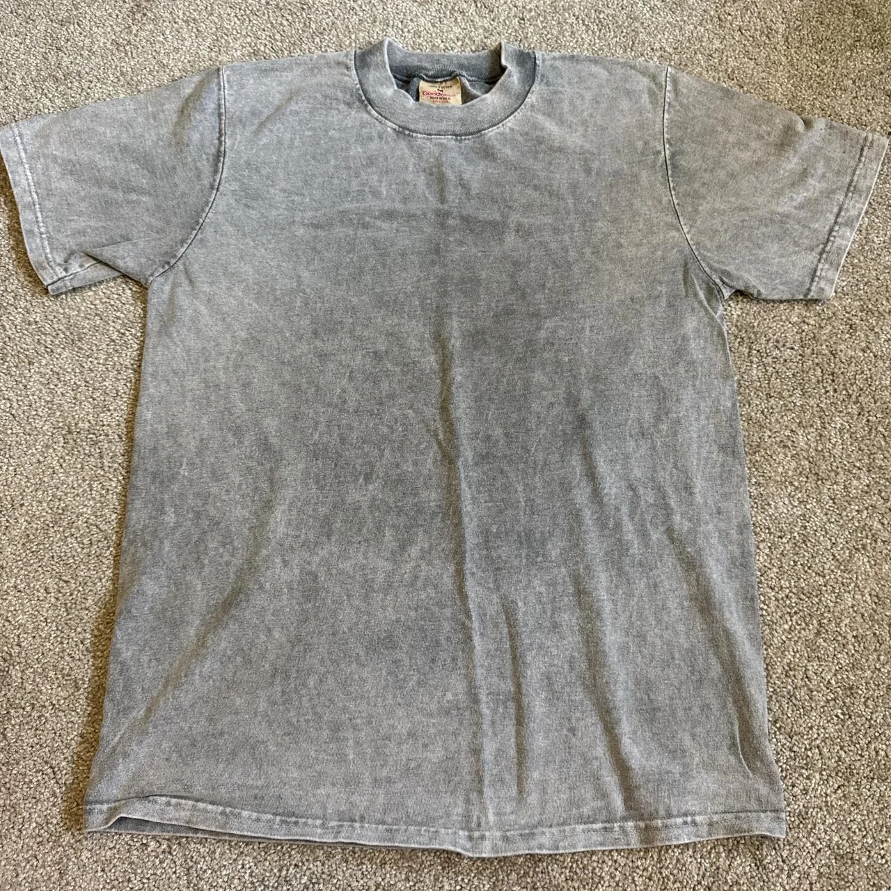 Men's Grey and Blue T-shirt