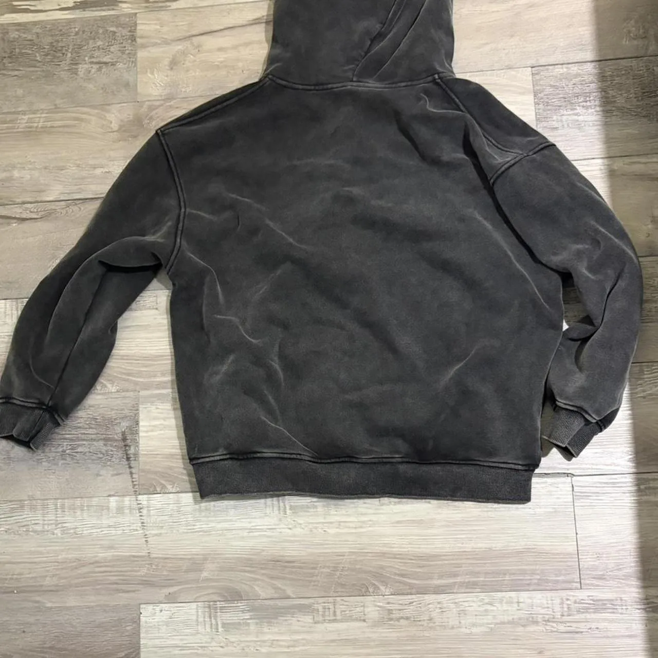 Men's Grey and Black Hoodie - Image 2