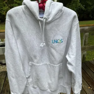 Champion Men's White and Grey Hoodie