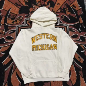 Russell Athletic Men's White and Cream Hoodie