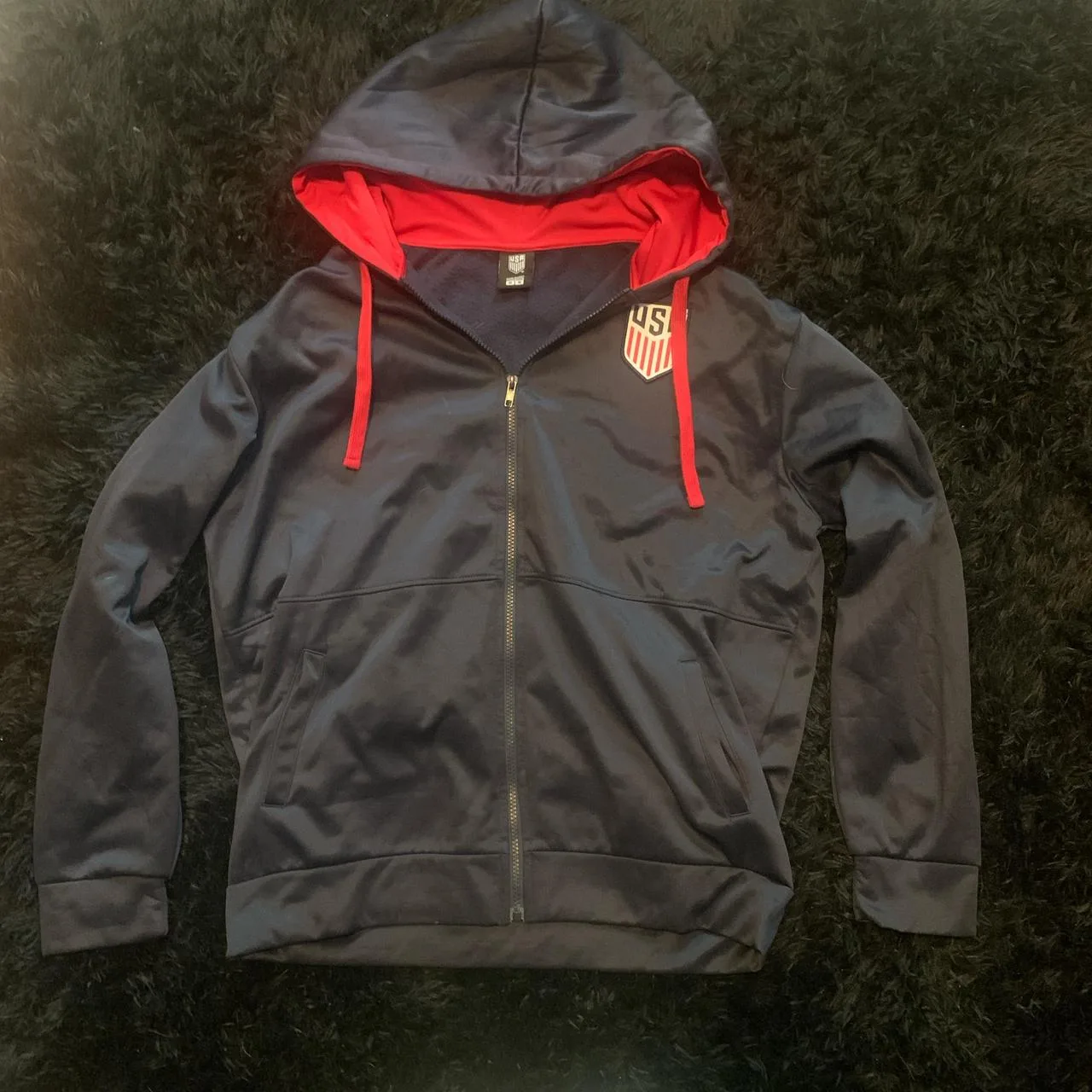 Men's Navy and Black Hoodie