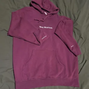 Men's Burgundy and Purple Hoodie