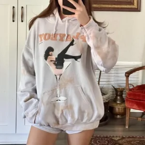 Playboy Men's Grey and White Hoodie