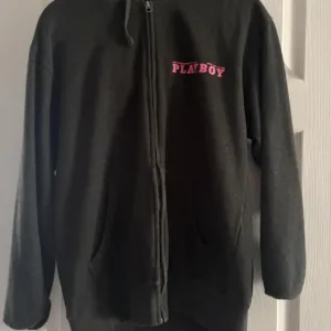 Playboy Men's Grey and Black Hoodie
