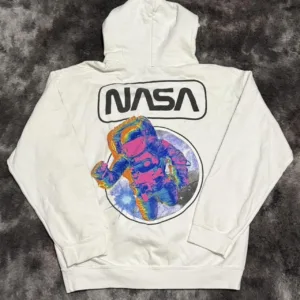 NASA Men's White and Cream Hoodie
