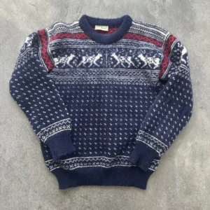 L.L.Bean Men's Navy and Blue Jumper