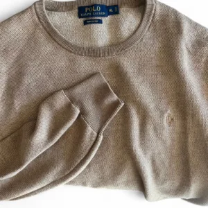 Polo Ralph Lauren Men's Tan and Cream Jumper