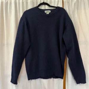 L.L.Bean Men's Navy and Blue Jumper
