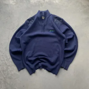 L.L.Bean Men's Navy and Green Jumper