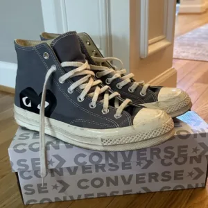 Comme des Garçons Men's Grey and Navy Trainers