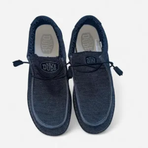 HEYDUDE Men's Black and Grey Trainers