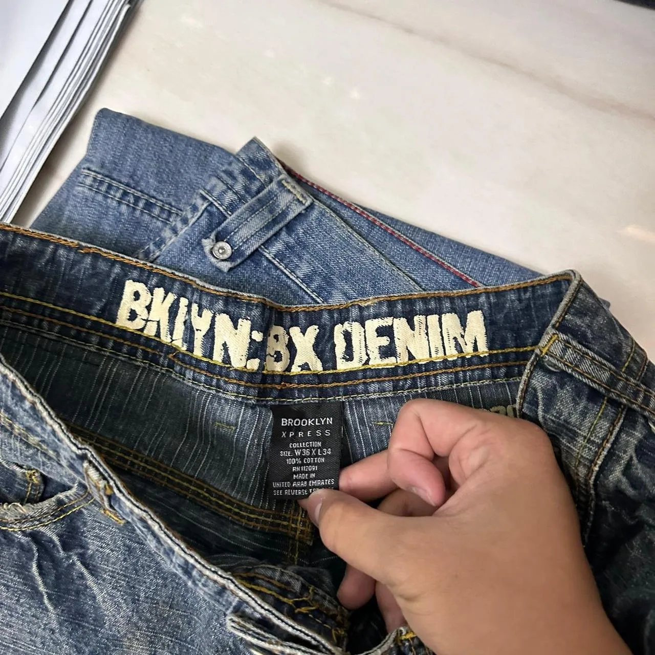 Men's Blue and Navy Jeans - Image 5