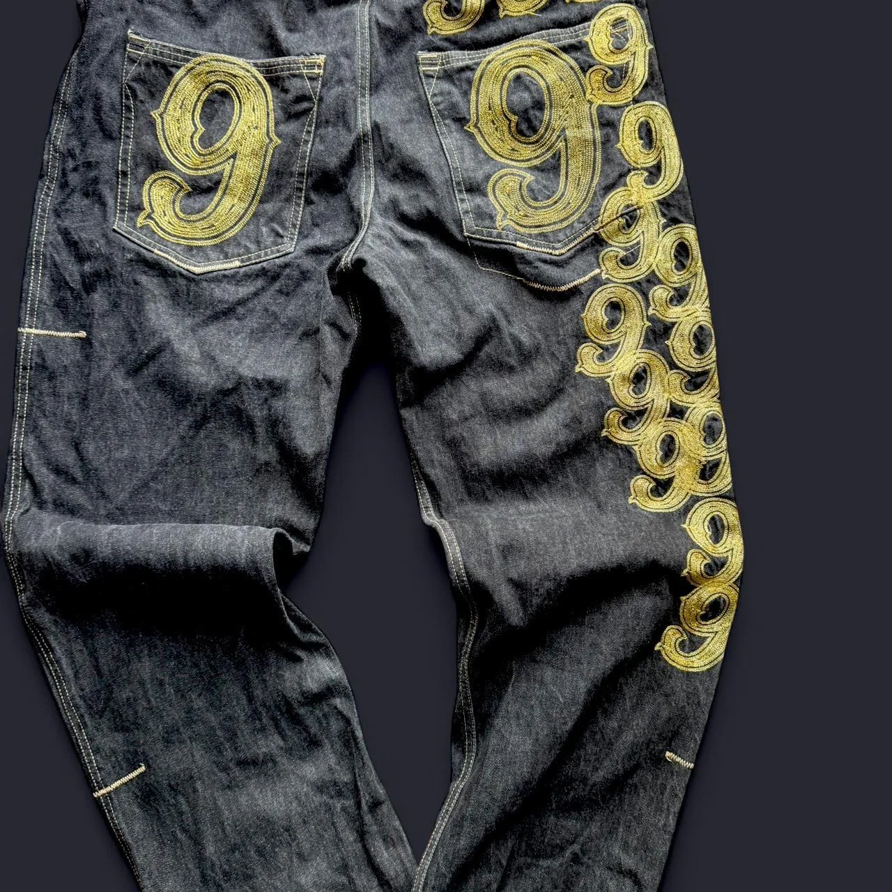 Southpole Men's Black and Navy Jeans - Image 5