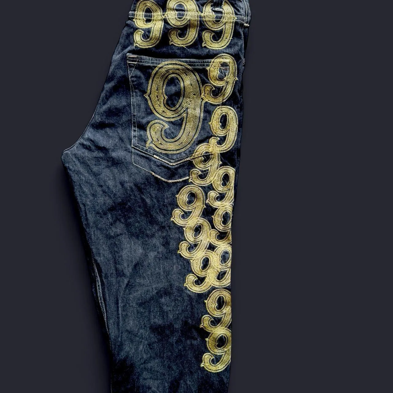 Southpole Men's Black and Navy Jeans - Image 8