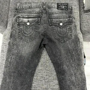 True Religion Men's Black and Grey Jeans