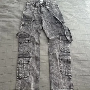 Men's Grey and Black Jeans