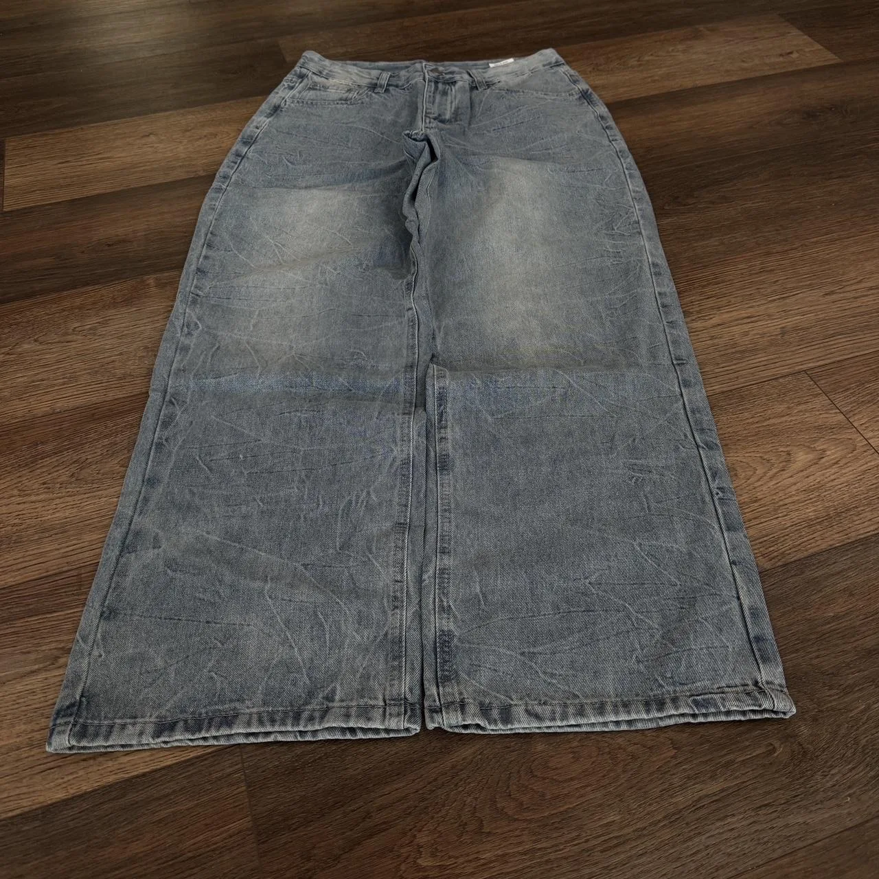 Men's Blue and Grey Jeans