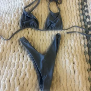 Women's Blue and Grey Swimsuit-one-piece